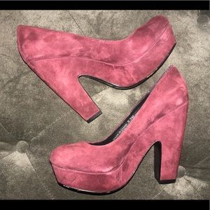 burgundy velvet heels